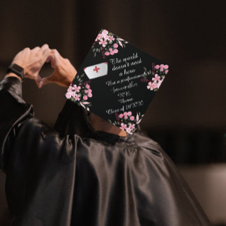 Toque De Diplômé Nurse Graduation 2026 Floral Theme Personalized