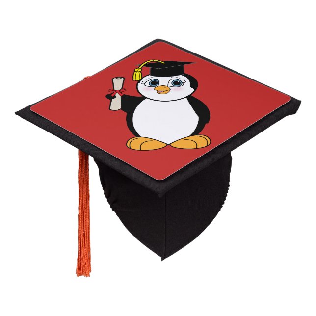 Toque De Diplômé Obtention du diplôme avec un pingouin Habillé- (Incliné)