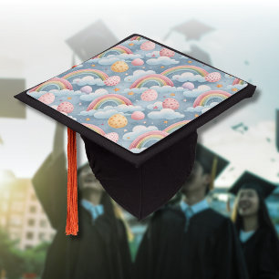 Toque De Diplômé Œufs de Pâques arc-en-ciel pastel vintage avec nua