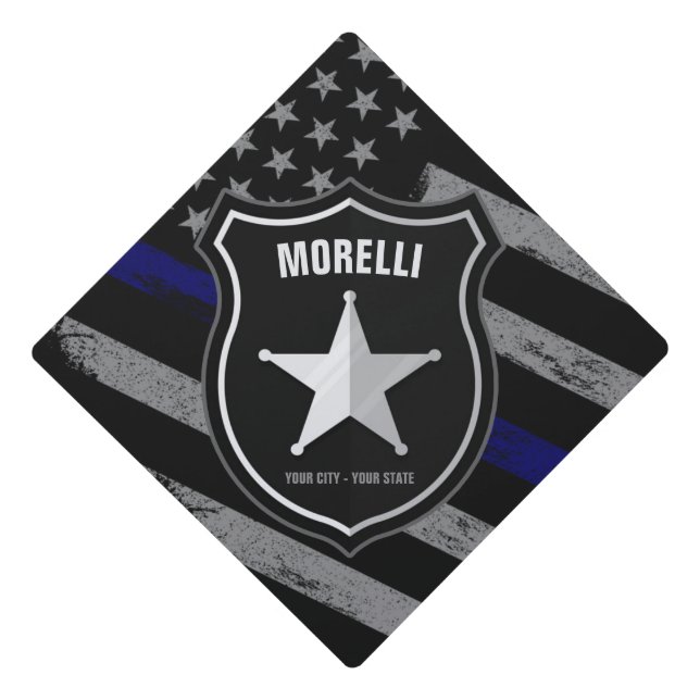 Toque De Diplômé Officier de police Shérif Cop Flag (Devant)