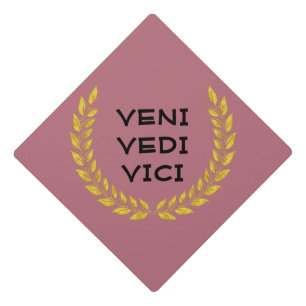 Toque De Diplômé Or rose Or Veni Vidi Vici Pompon Supérieur