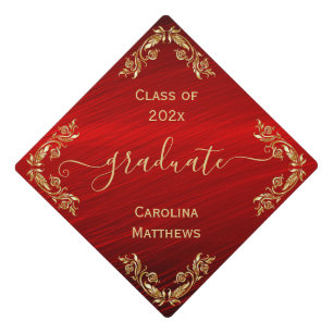 Toque De Diplômé Or rouge