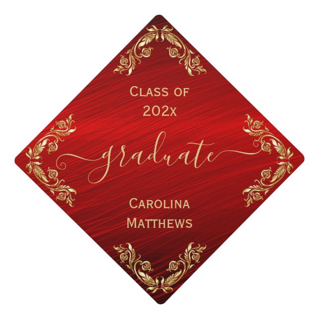 Toque De Diplômé Or rouge (Devant)