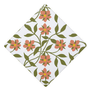 TOQUE DE DIPLÔMÉ ORANGE FLEURS