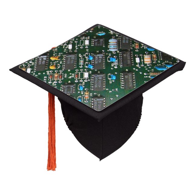 Toque De Diplômé Ordinateur Électronique Carte de circuits imprimés (Incliné)