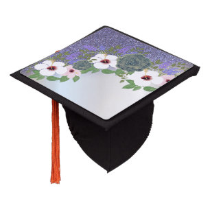 Toque De Diplômé Paillettes violettes élégantes et cool, diplômé fl