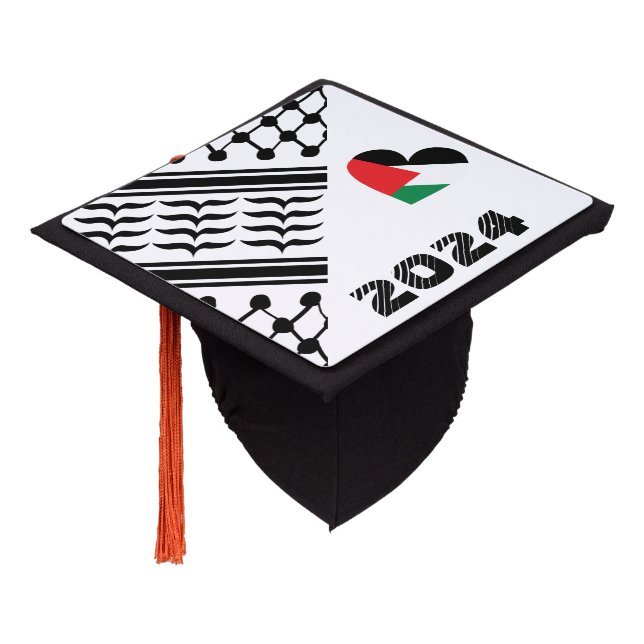 Toque De Diplômé Palestino Kufeya 2024 Graduation Cap Topper (Incliné)