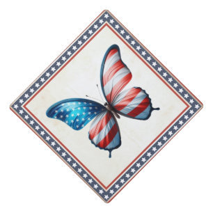 Toque De Diplômé papillon 4 juillet patriotique américain