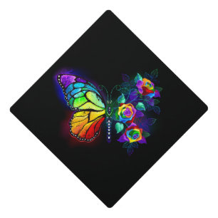 Toque De Diplômé Papillon arc-en-ciel