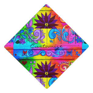 Toque De Diplômé Papillon hippie coloré Thunder_Cove de champignon