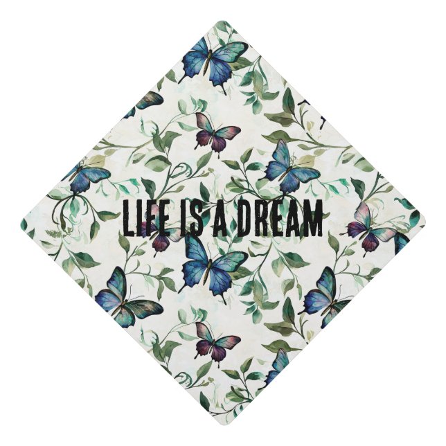 Toque De Diplômé Papillons bleus (Devant)