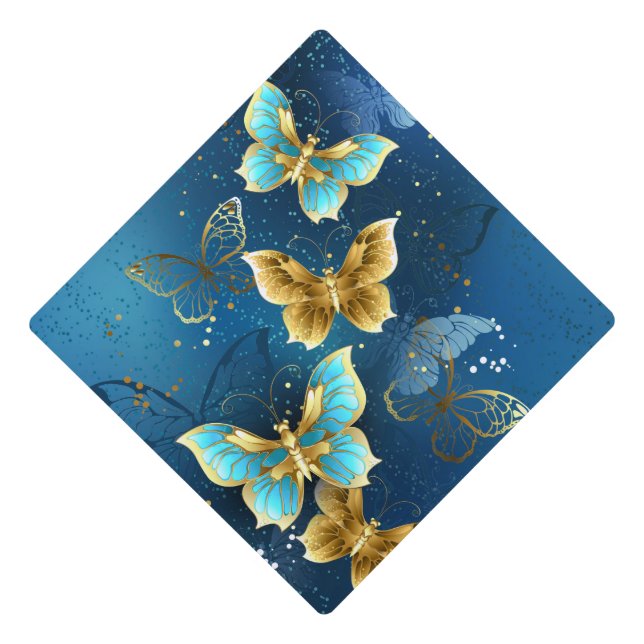 Toque De Diplômé Papillons d'or (Devant)