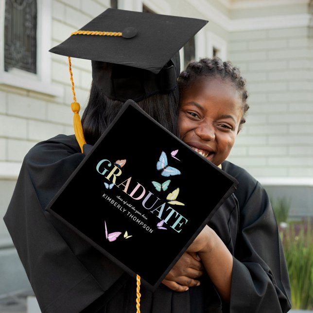 Toque De Diplômé Papillons Rainbow Pastel (Créateur téléchargé)