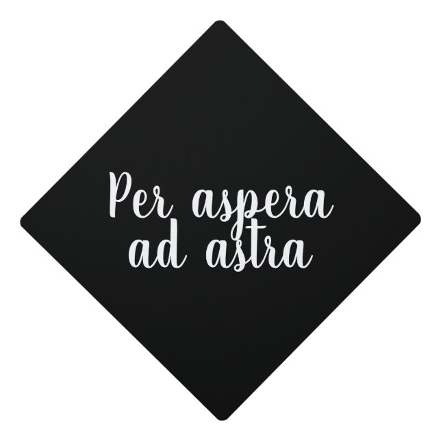Toque De Diplômé Par aspera ad astra Latin Citation noire (Devant)