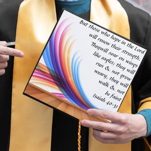 Toque De Diplômé Parties scintillant arc-en-ciel Bible chrétienne V