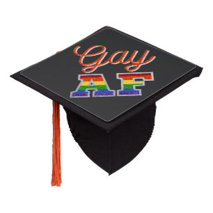 Toque De Diplômé Parties scintillant arc-en-ciel orange Gay AF