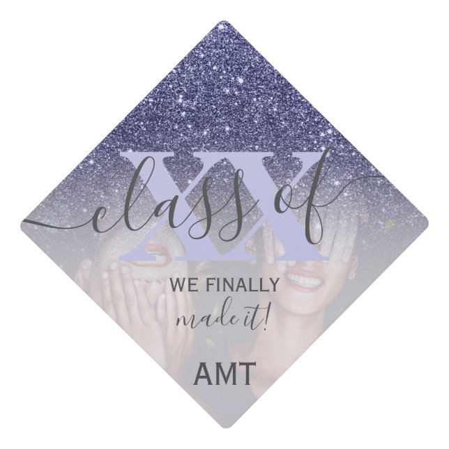 Toque De Diplômé Parties scintillant bleu marine scintille classe p (Devant)