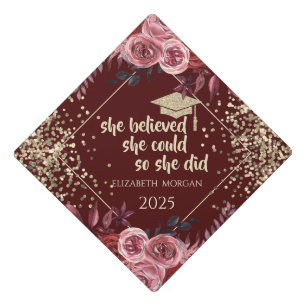 Toque De Diplômé Parties scintillant d'or Casquette diplômé, Confet