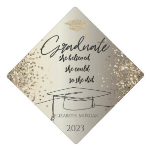 Toque De Diplômé Parties scintillant d'or chic Casquette, points