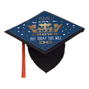 Toque De Diplômé Parties scintillant d'or Faux bleu personnalisé Gr