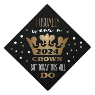 Toque De Diplômé Parties scintillant d'or Faux noir personnalisé