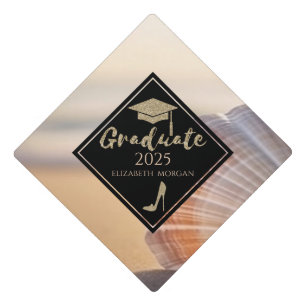 Toque De Diplômé Parties scintillant d'or talons hauts, Casquette G