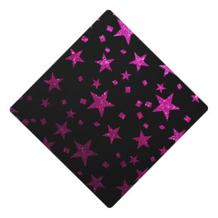 Toque De Diplômé Parties scintillant Noire Rose Chaud Ombre Étincel