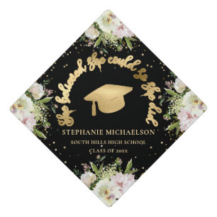 Toque De Diplômé Parties scintillant Or Noir Elle Croyait Qu'Elle P