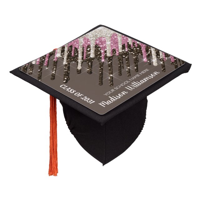 Toque De Diplômé Parties scintillant rose gouttes scintillante élég (Incliné)