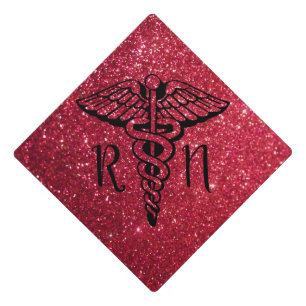 Toque De Diplômé Parties scintillant rouge Infirmière Tassel Toppe