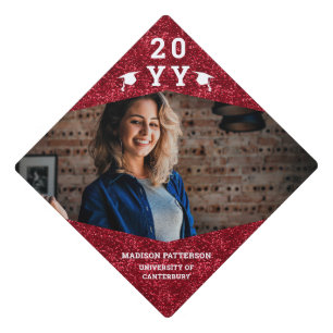 Toque De Diplômé Parties scintillant rouge moderne simple Année de 