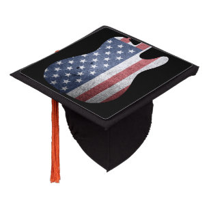 Toque De Diplômé Patriotique American Flag Electric Guitare Music U