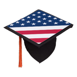 Toque De Diplômé Patriotique USA Drapeau de fin d'études Cap Topper