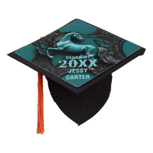 Toque De Diplômé Pays de l'Ouest turquoise Equine Equestre Cheval n