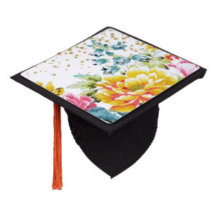 Toque De Diplômé peinture à l'aquarelle florale et oeuvres d'art d