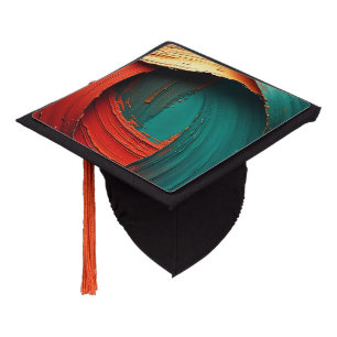 Toque De Diplômé Peinture Abstraite à l'Huile Impasto Épais