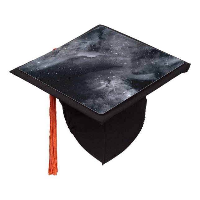 Toque De Diplômé Peinture Nebula en Galaxie noire blanche (Incliné)
