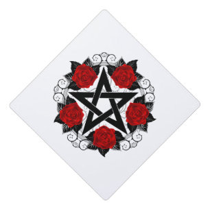 Toque De Diplômé Pentagramme aux roses rouges