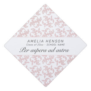 Toque De Diplômé Per aspera et Astra Rococo Motif rose