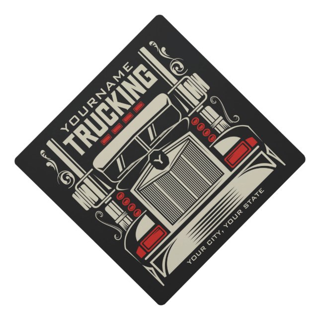 Toque De Diplômé Personalized Trucking 18 Wheeler BIG Trucker (Devant)