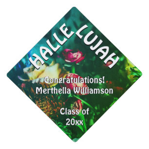 Toque De Diplômé Personnalisé Floral HALLELUJAH Christian