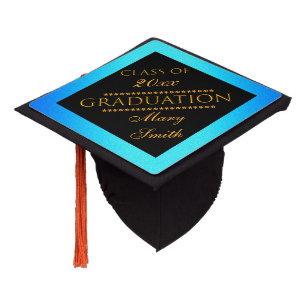 Toque De Diplômé Personnaliser simple moderne Gold Blue Sky