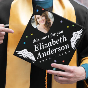 Toque De Diplômé Photo de souvenir et ailes d'ange mémorial