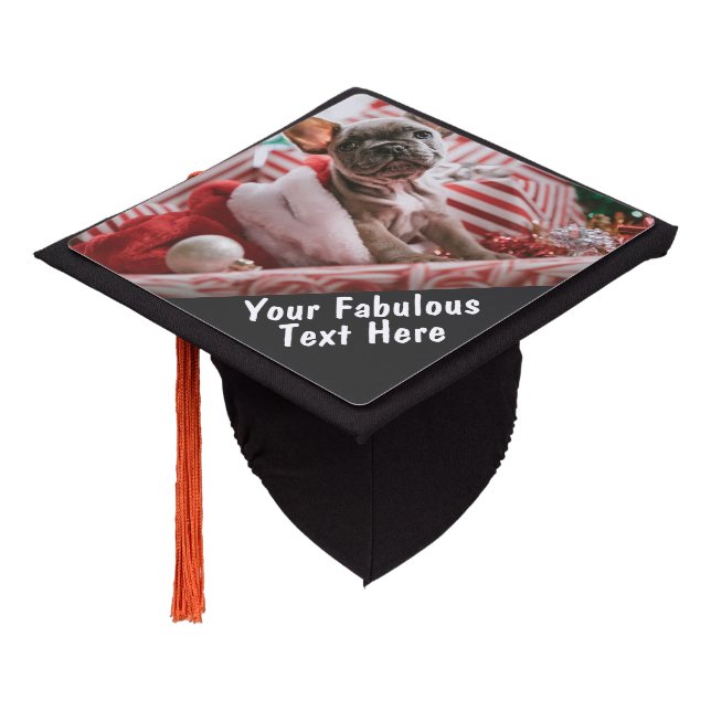 Toque De Diplômé Photo et texte personnalisés (Incliné)