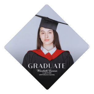 Toque De Diplômé Photo personnalisée Moderne Élégant Partie de Grad