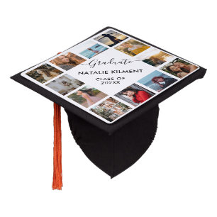 Toque De Diplômé Photographie noire et blanche Nom du collage