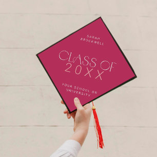 Toque De Diplômé Pied moderne   Classe Rose Hot Année Nom de la cla
