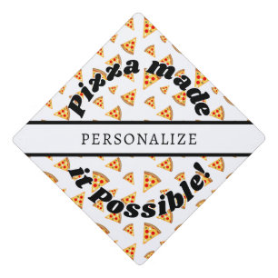 Toque De Diplômé Pizza a rendu possible Nom personnalisé blanc