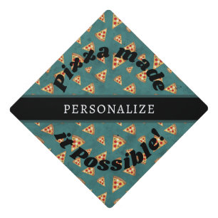 Toque De Diplômé Pizza rendue possible Nom personnalisé sarcelle vi