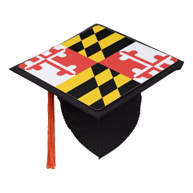 Toque De Diplômé Plein gland Topper de drapeau du Maryland (Incliné)